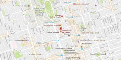 Карта на сайта sickkids в Торонто