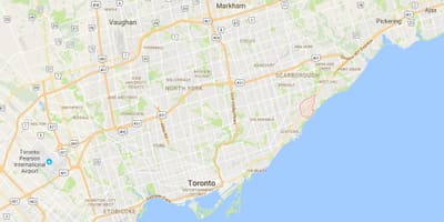 Карта на Scarborough квартал на Торонто