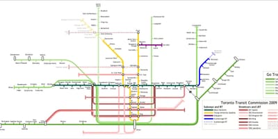 Карта Торонто вървят влакове