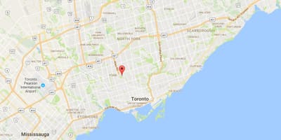 Карта на Hobie–Cedarvale район на Торонто