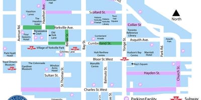 Карта Bloor-Йорквилл паркинг