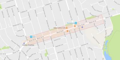 Карта Bloor Уест Вилидж квартал на Торонто