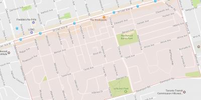 Карта Bracondale Хълма е квартал на Торонто
