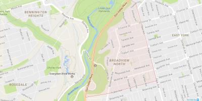 Карта Broadview Северното предградие на Торонто
