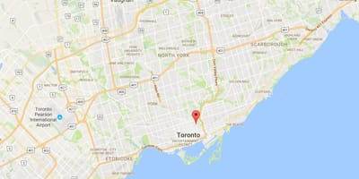 Карта Cabbagetown район на Торонто