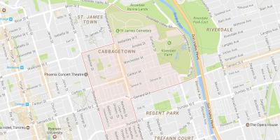 Карта Cabbagetown квартал на Торонто