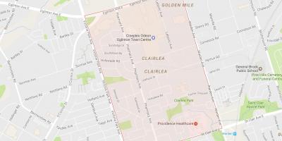 Карта Clairlea квартал на Торонто