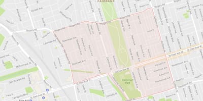 Карта Earlscourt квартал на Торонто