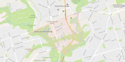 Карта Flemingdon Park в района на Торонто