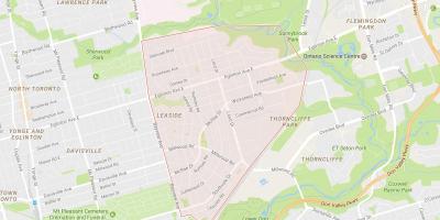 Карта Leaside квартал на Торонто