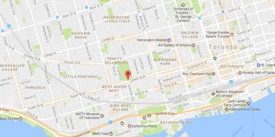 Карта на Queen Street-Уест квартал на Торонто