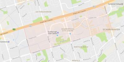 Карта на Scarborough центъра на града район на Торонто