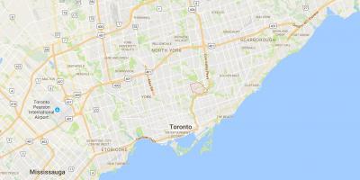 Карта Thorncliffe Парк район на Торонто