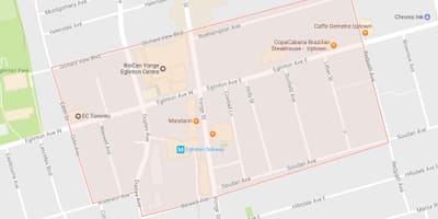 Карта на yonge и eglinton квартал на Торонто