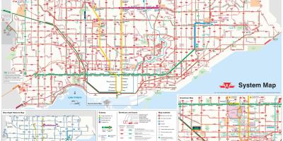 Карта на автобусни линии TTC 
