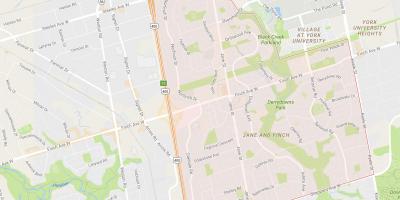 Карта на Джейн и Финч квартал на Торонто
