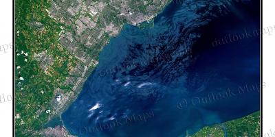 Карта Торонто сателитна езерото Онтарио 