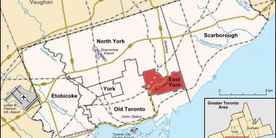 Карта На Източен Йорк, Торонто