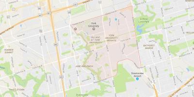 Карта Йорк Юнивърсити Хайтсе квартал на Торонто