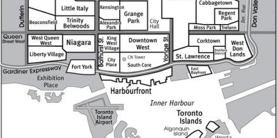 Карта на района на Южното ядрото Торонто