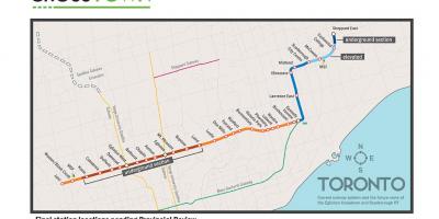 Карта Торонто 5 линии на метрото Эглинтон