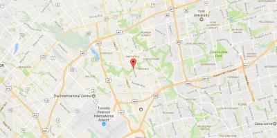 Карта на Западна Хамбер-Clairville квартал на Торонто