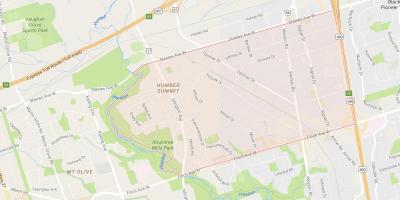 Карта на срещата на върха на Хамбер квартал на Торонто