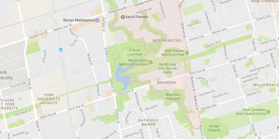Карта на Уестминстър–Брансън квартал на Торонто