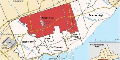 Карта На Северен Йорк-Торонто