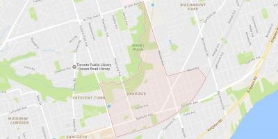Картата Окридж район на Торонто
