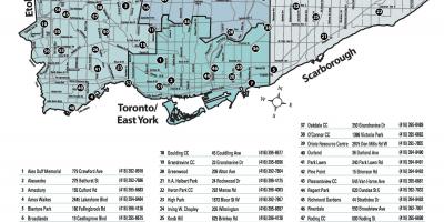 Карта на открити плувни басейна Торонто