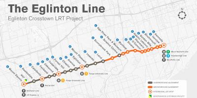 Карта на метрото Торонто проекта Эглинтон линия 