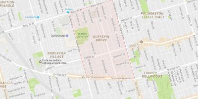 Карта Дафферин Grove квартал на Торонто