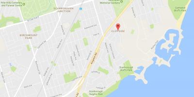 Карта на кварталите Клиффсайд-Торонто