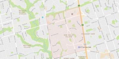 Карта на Дон Вали-Село квартал на Торонто