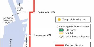 Карта на трамвайна линия 509 Харборфронт