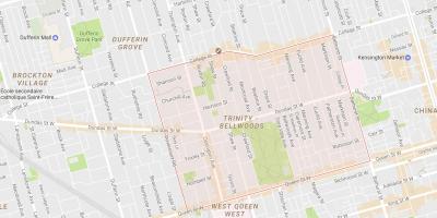 Карта Троица Bellwoods квартал на Торонто