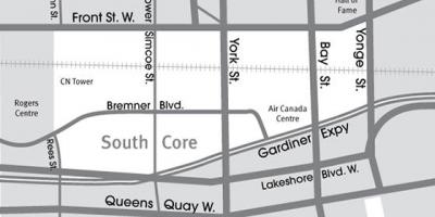 Карта на Южна ядрото Торонто
